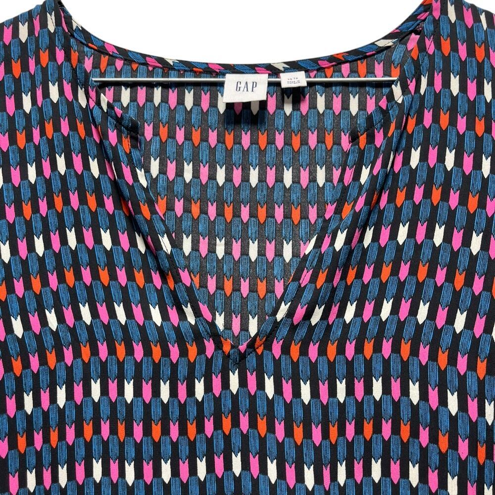 GAP Women’s Multicolor Printed Ruffle Sleeve Blouse Size XS | Boho Chic Top - Picture 6 of 7